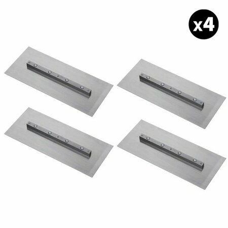 TOMAHAWK POWER Set of 4 - 6 in. x 18 in. Silver Finish Replacement Trowel Blades Bar Mount FB46-X4